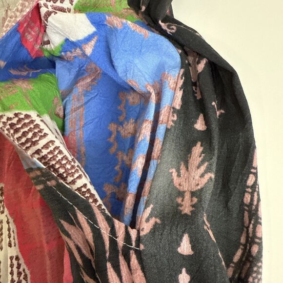 Jams World Size L Cropped Pants Patchwork Multicolored Pull On Elastic Waist - Picture 9 of 12